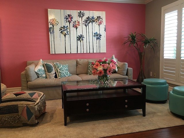 pink living room