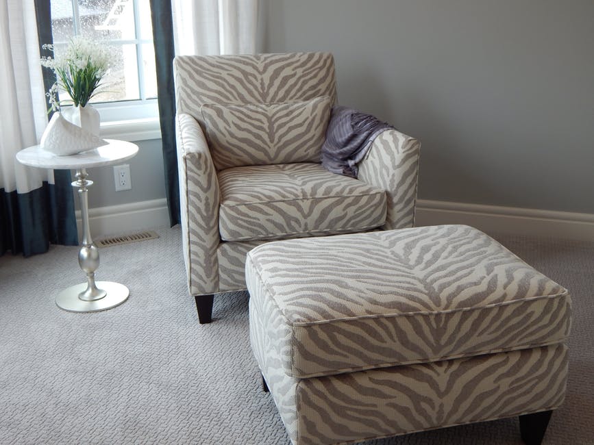 armchair and ottoman