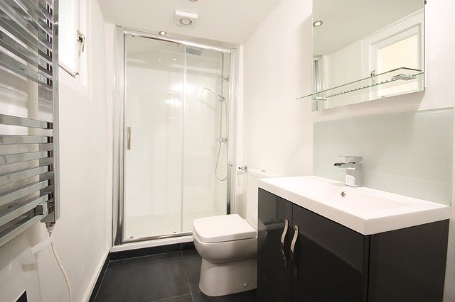 narrow bathroom