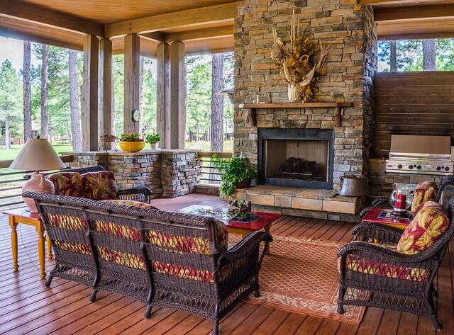 sunroom fireplace