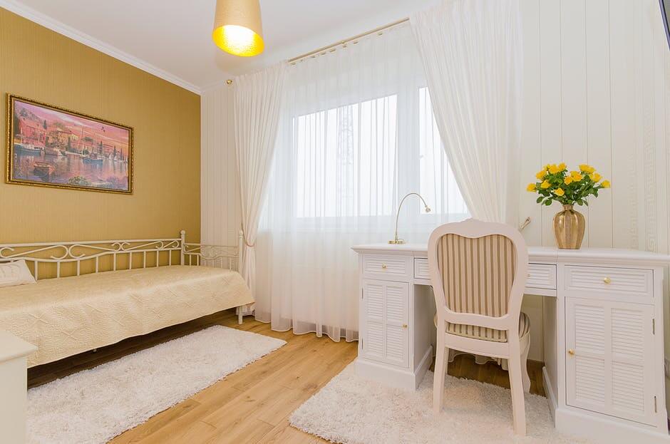white sheer curtains