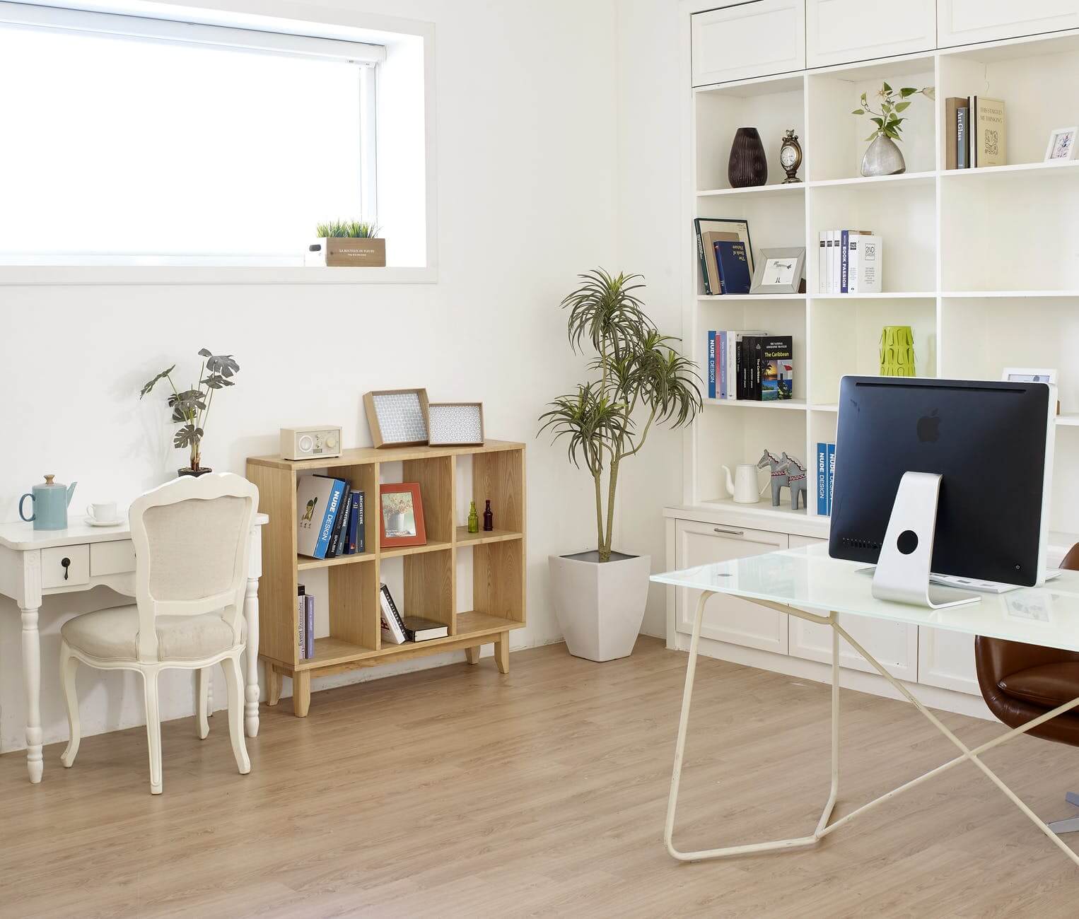 loft office built-in storage