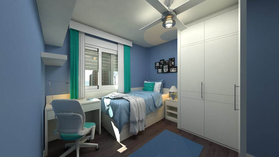 powder blue color bedroom