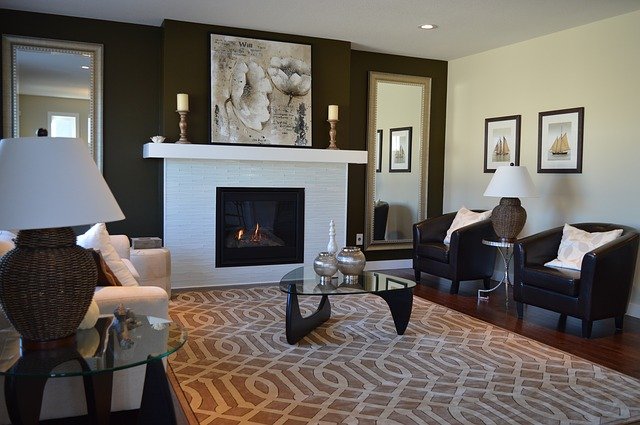 glass fireplace