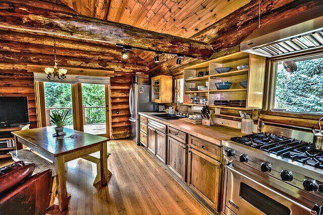 cabin style kitchen