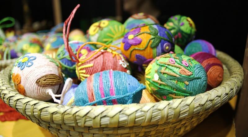 Wicker Easter eggs