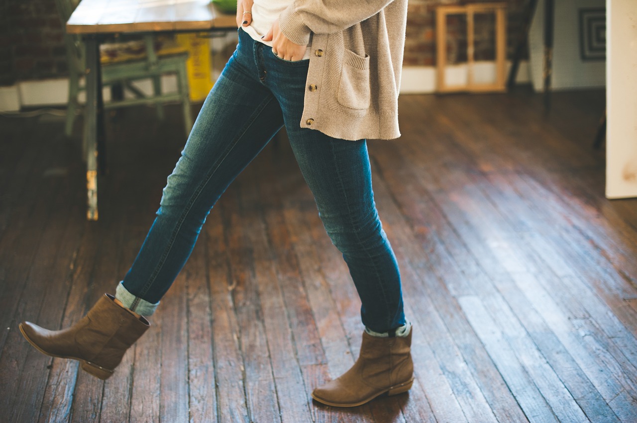 hardwood floor and women