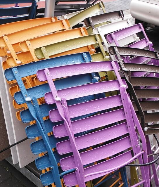 colorful pastel chairs