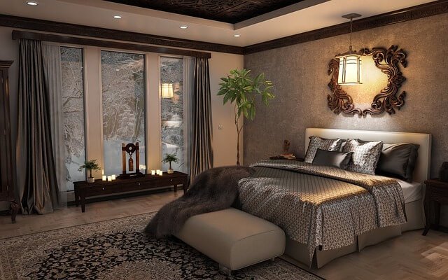 lighted bedroom
