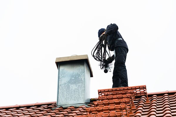 cleaning the chimney