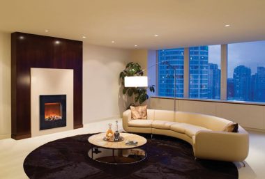 Space saving fireplace