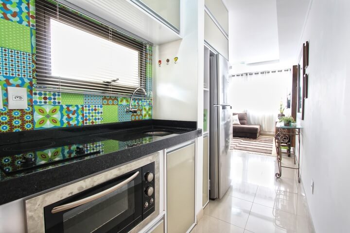 Colorful backsplash