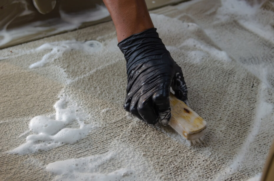 cleaning carpet