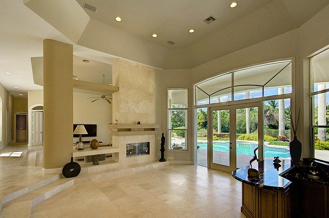 Living room fireplace