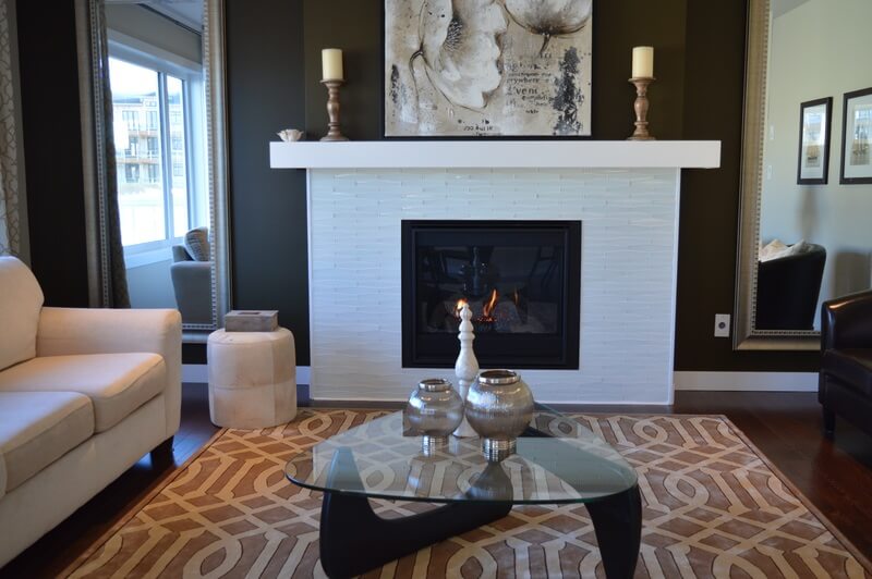 fireplace in living room