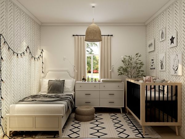 baby and toddler sharing a room