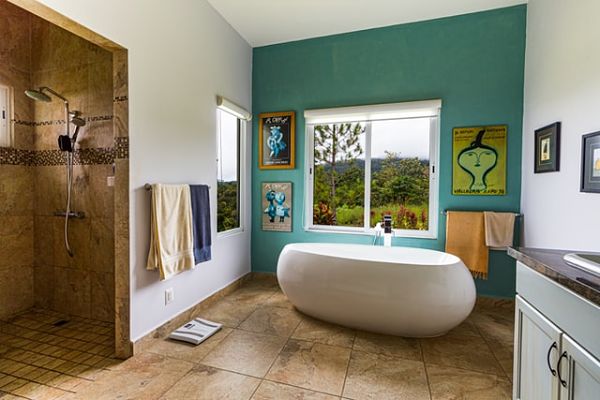 Bathroom floor with heater