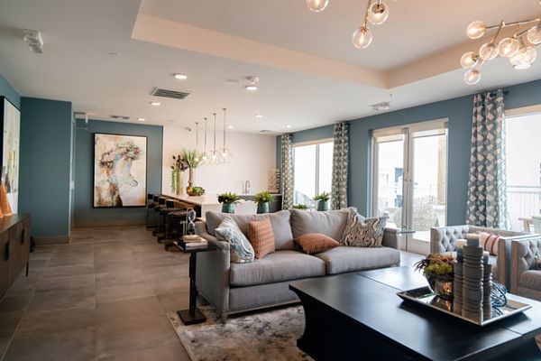 blue living room