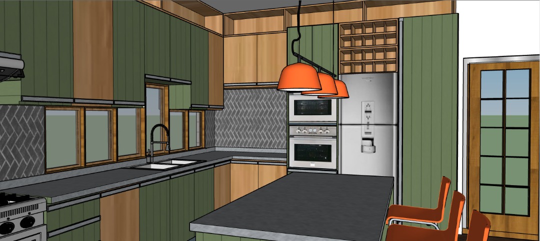 L-shaped kitchen layout
