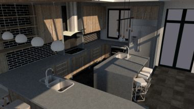 U shaped kitchen design