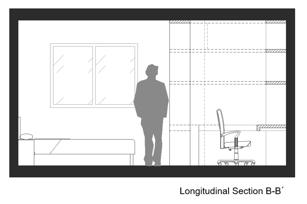 Gaming room bedroom cross section