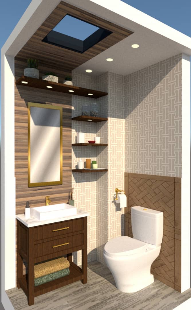 powder room with skylight