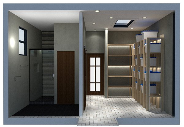 garage floor plan bath