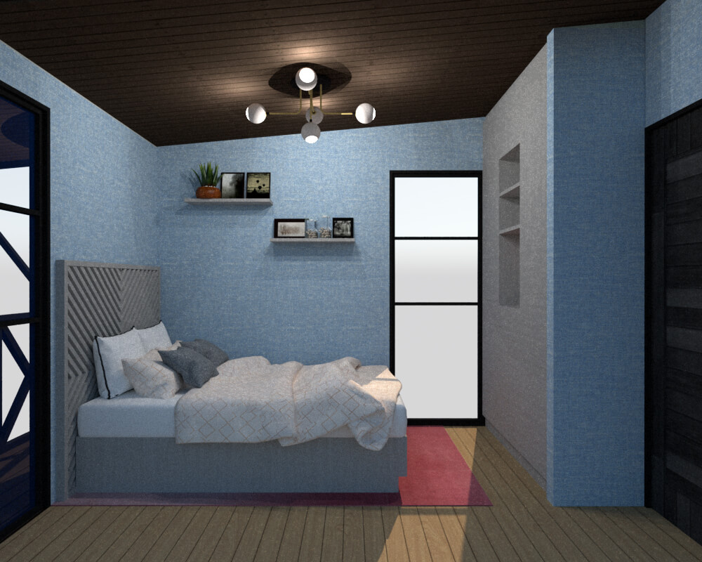 Tiny house bedroom left view