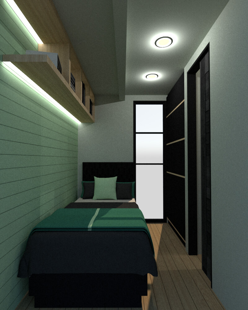 Tiny house secondary bedroom view frontal