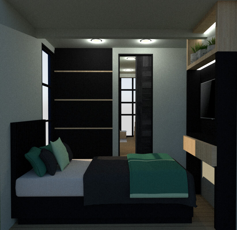 Tiny house secondary bedroom view