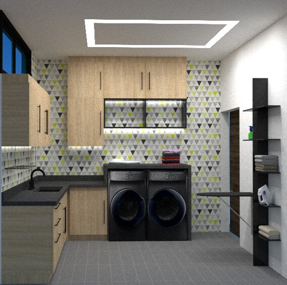 Laundry room and washing machines