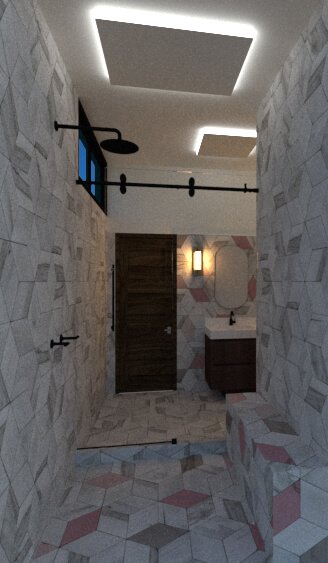 Profile view of the shower