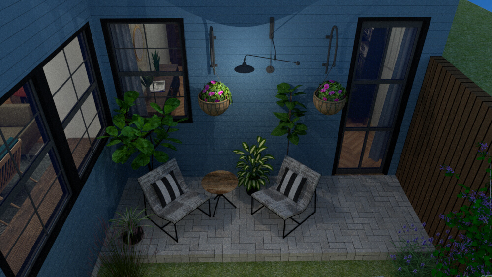 Front view from above the terrace