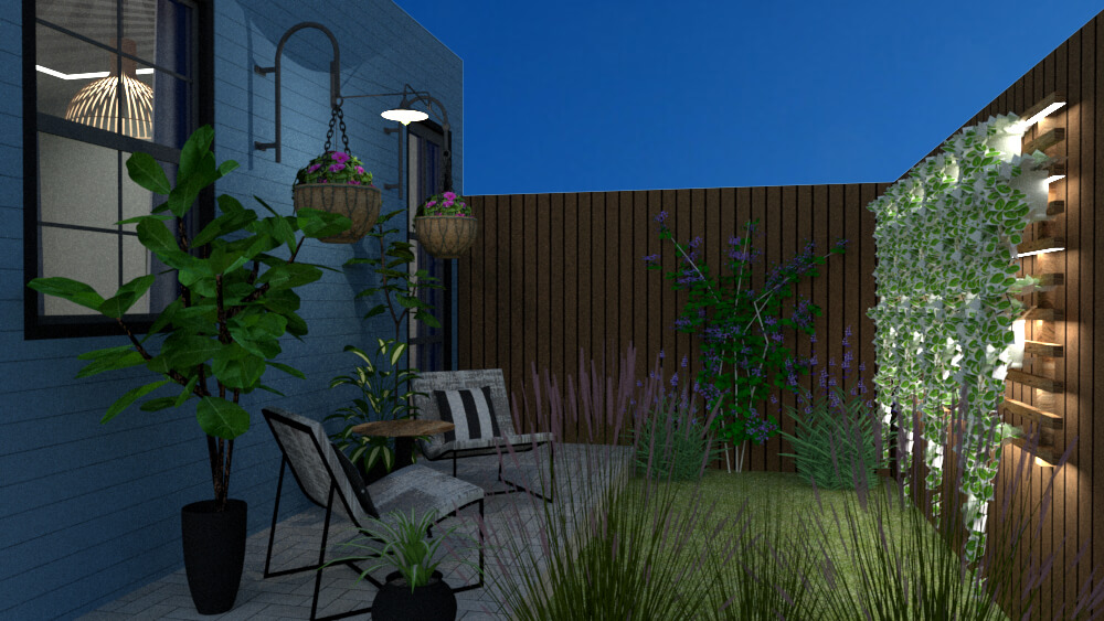 Side view of the terrace