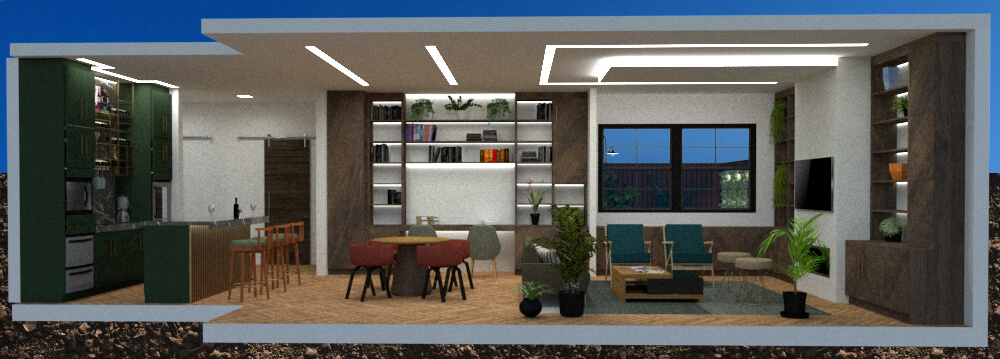 Side cut view of the Family Recreation Room - right