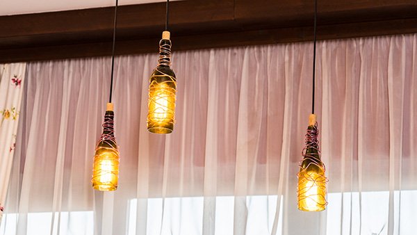 lamps made out of bottles