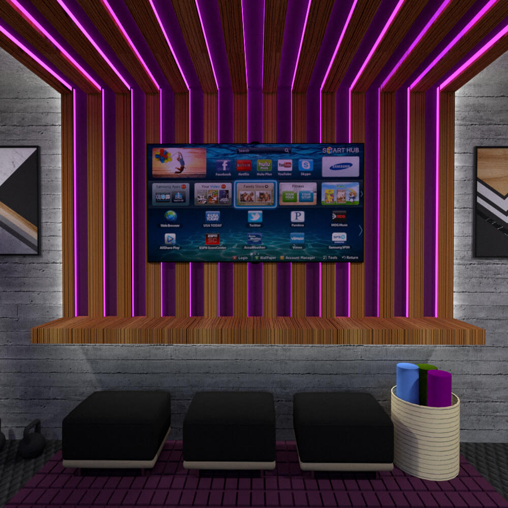 Tv section of gym