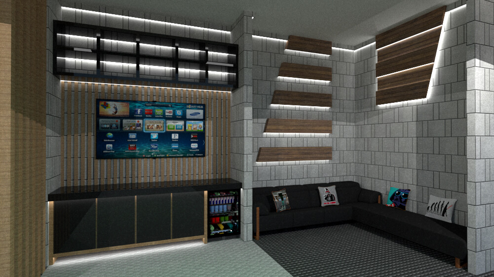 Home gym mobiliary and tv