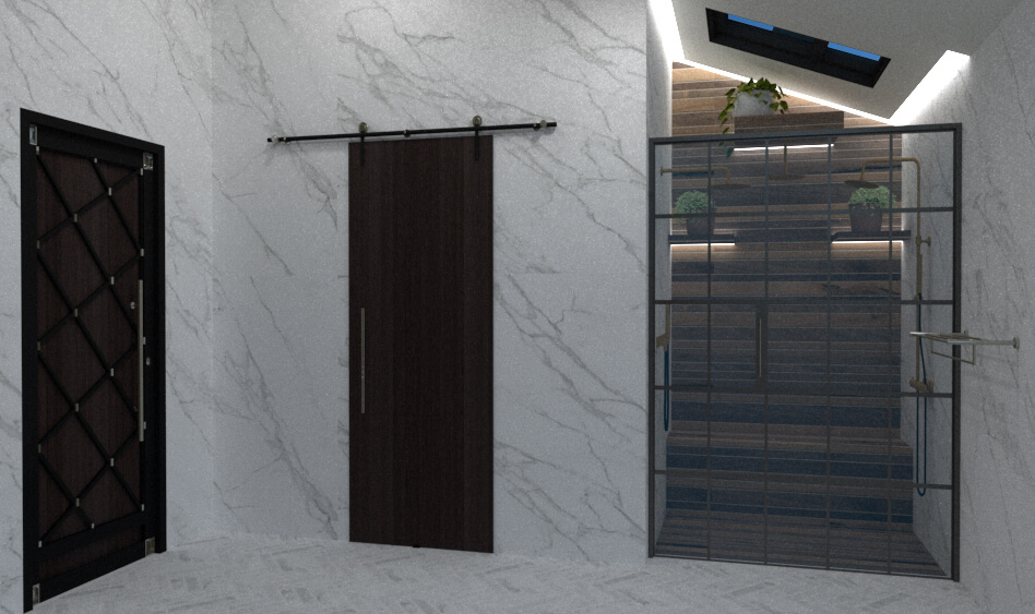 shower section for spa bathroom