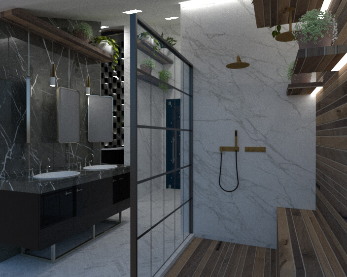 spa shower view