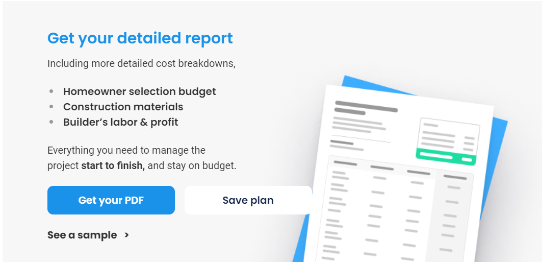 Get your estimate pdf report