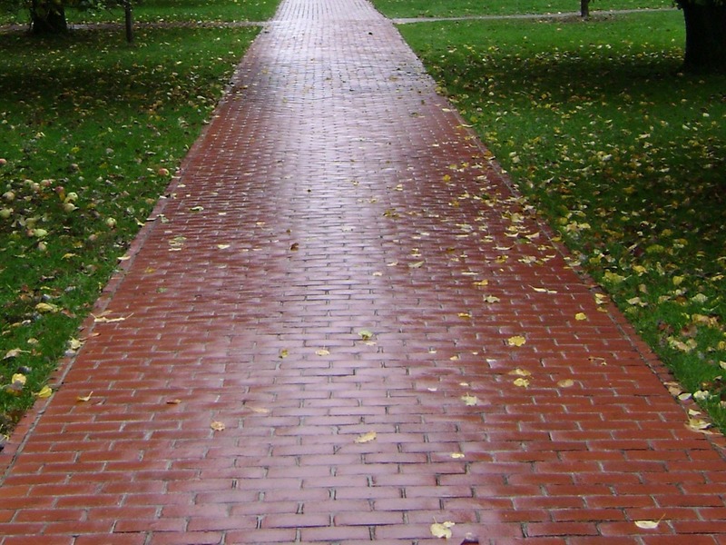 washing brick walkway