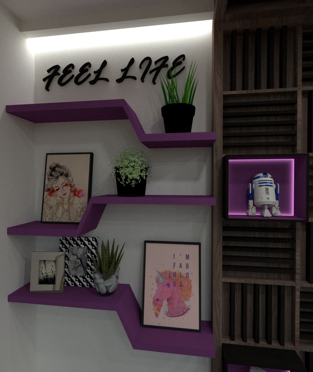 open shelves in teen room
