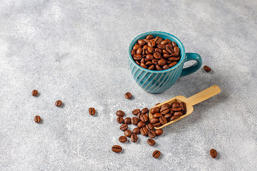 Coffee beans for cleaning a closet