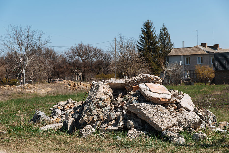removing construction debris