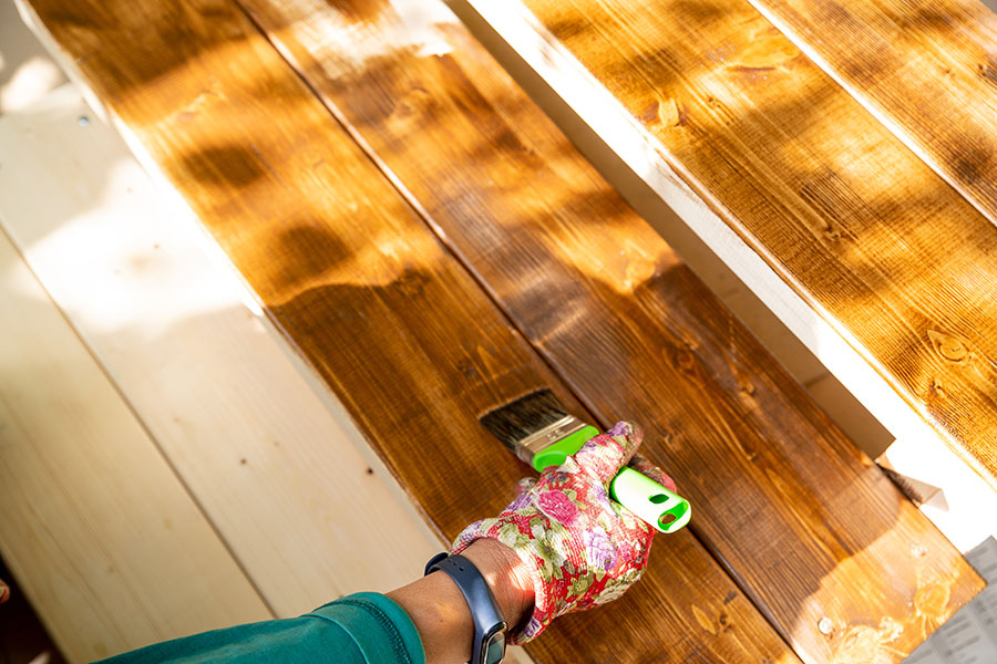 staining deck