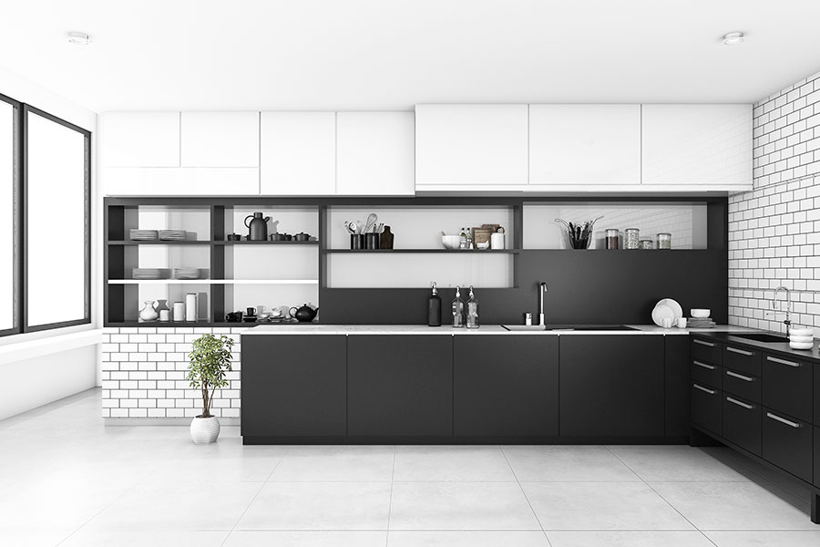 acrylic cabinets white and black
