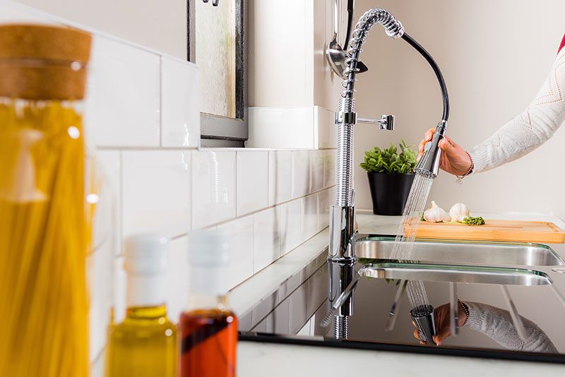 faucet in kitchen