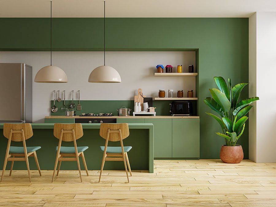 spring kitchen green