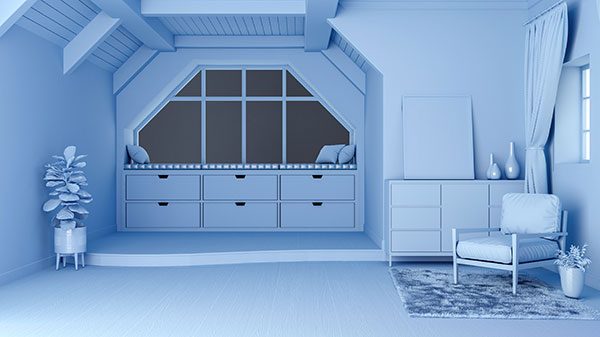 split level room in home